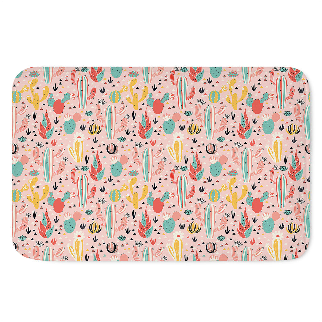 Pastel Cactus And Succulent Print Indoor Door Mat