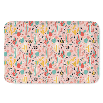 Pastel Cactus And Succulent Print Indoor Door Mat