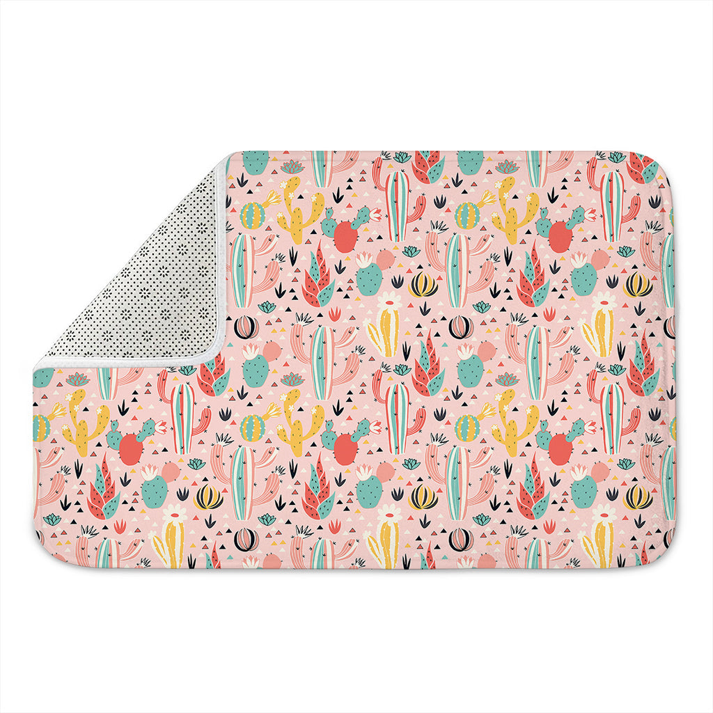 Pastel Cactus And Succulent Print Indoor Door Mat