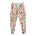 Pastel Cactus And Succulent Print Jogger Pants