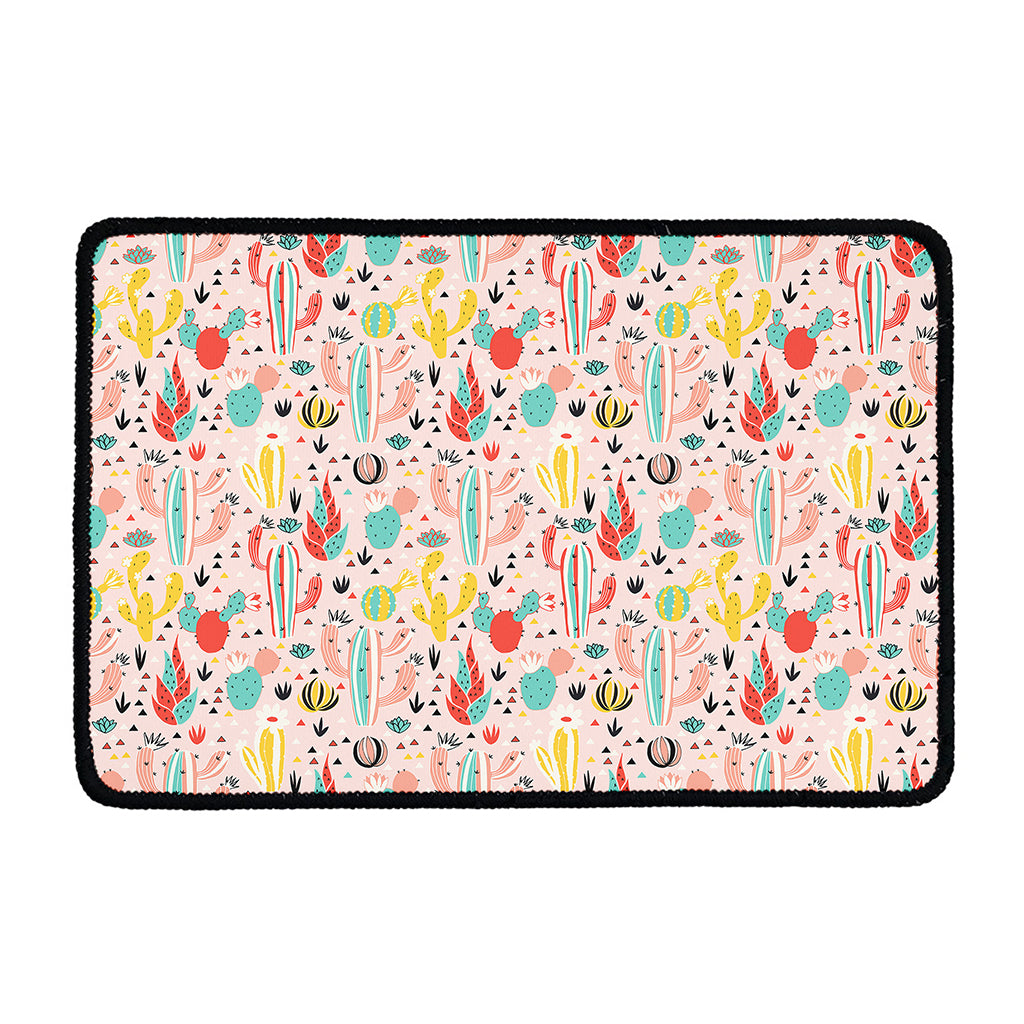 Pastel Cactus And Succulent Print Kitchen Mat