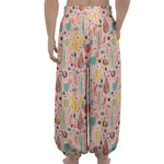 Pastel Cactus And Succulent Print Lantern Pants