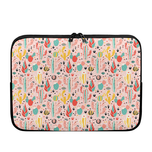 Pastel Cactus And Succulent Print Laptop Sleeve