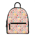 Pastel Cactus And Succulent Print Leather Backpack