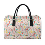 Pastel Cactus And Succulent Print Leather Duffle Bag