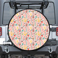 Pastel Cactus And Succulent Print Leather Spare Tire Cover