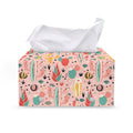 Pastel Cactus And Succulent Print Leather Tissue Box Cover