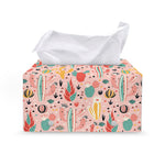 Pastel Cactus And Succulent Print Leather Tissue Box Cover