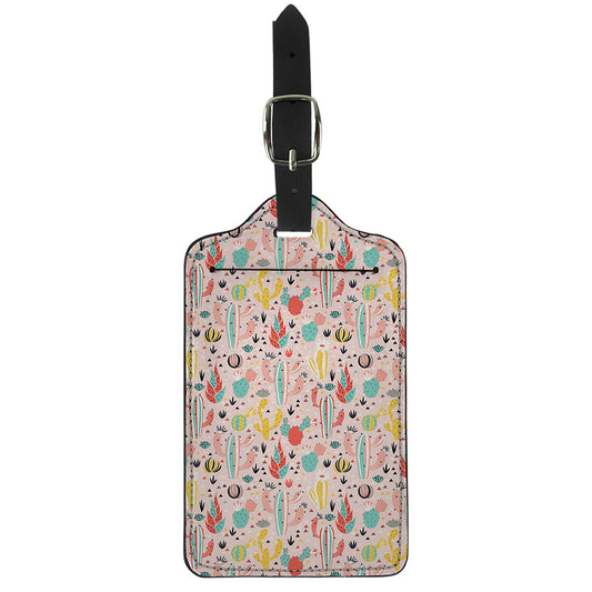 Pastel Cactus And Succulent Print Luggage Tag