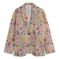 Pastel Cactus And Succulent Print Men's Blazer