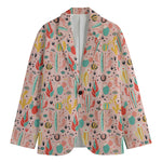 Pastel Cactus And Succulent Print Men's Blazer