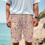 Pastel Cactus And Succulent Print Men's Cargo Shorts