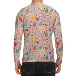 Pastel Cactus And Succulent Print Men's Long Sleeve Rash Guard