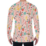 Pastel Cactus And Succulent Print Men's Long Sleeve T-Shirt