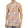 Pastel Cactus And Succulent Print Men's Muscle Tank Top