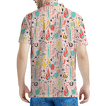 Pastel Cactus And Succulent Print Men's Polo Shirt