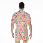 Pastel Cactus And Succulent Print Men's Rompers