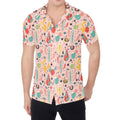 Pastel Cactus And Succulent Print Men's Shirt