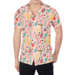 Pastel Cactus And Succulent Print Men's Shirt