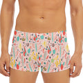 Pastel Cactus And Succulent Print Men's Short Boxer Briefs