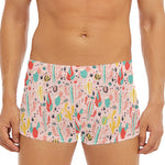 Pastel Cactus And Succulent Print Men's Short Boxer Briefs