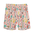 Pastel Cactus And Succulent Print Men's Athletic Shorts