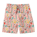 Pastel Cactus And Succulent Print Men's Swim Trunks