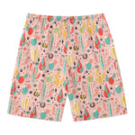 Pastel Cactus And Succulent Print Men's Swim Trunks