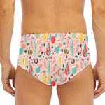 Pastel Cactus And Succulent Print Men's Triangle Swim Briefs