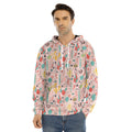 Pastel Cactus And Succulent Print Men's Velvet Pullover Hoodie