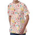 Pastel Cactus And Succulent Print Men's Velvet T-Shirt