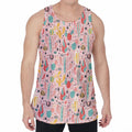 Pastel Cactus And Succulent Print Men's Velvet Tank Top