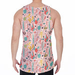 Pastel Cactus And Succulent Print Men's Velvet Tank Top