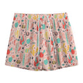 Pastel Cactus And Succulent Print Mesh Shorts