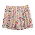 Pastel Cactus And Succulent Print Mesh Shorts