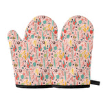 Pastel Cactus And Succulent Print Oven Mitts