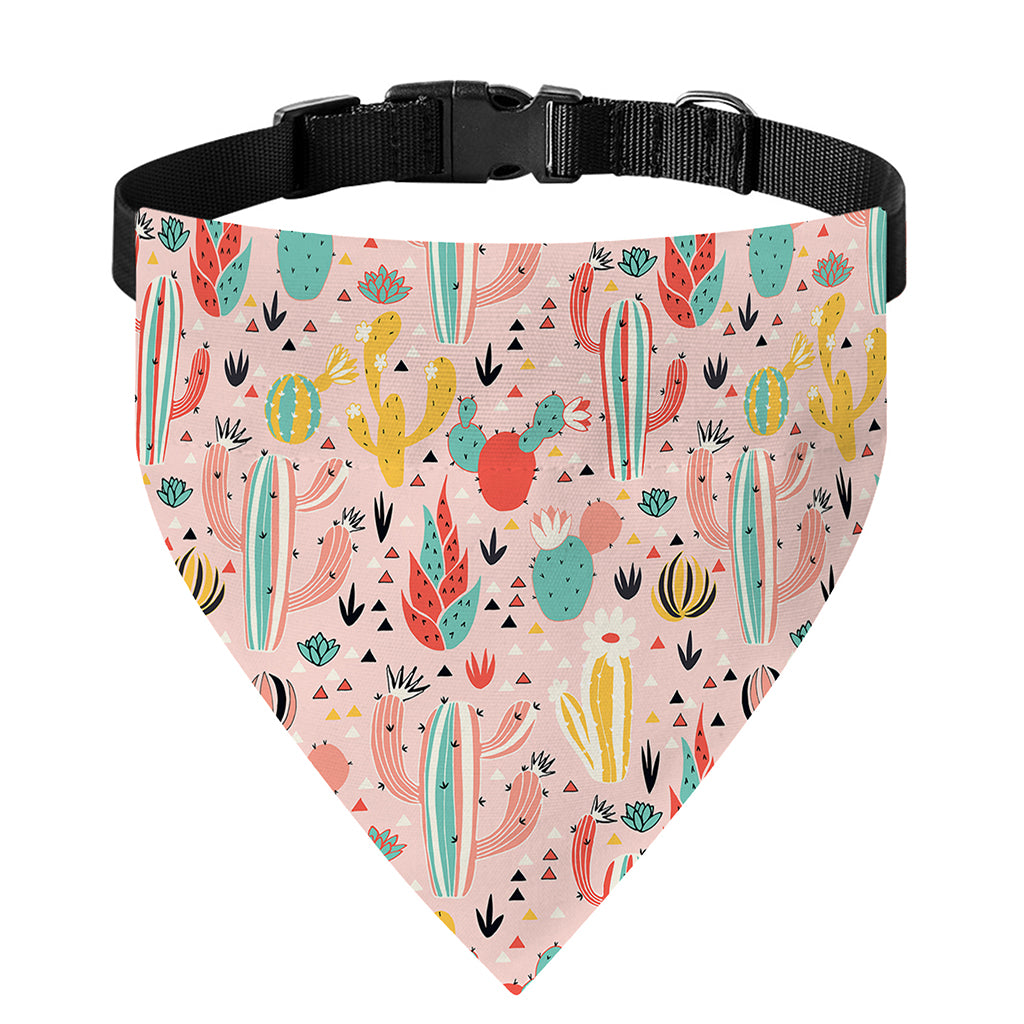 Pastel Cactus And Succulent Print Over The Collar Dog Bandana