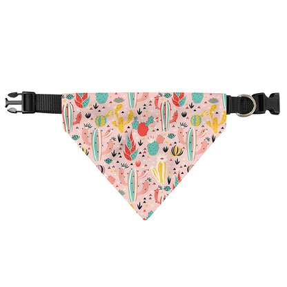 Pastel Cactus And Succulent Print Over The Collar Dog Bandana