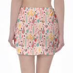 Pastel Cactus And Succulent Print Pencil Mini Skirt