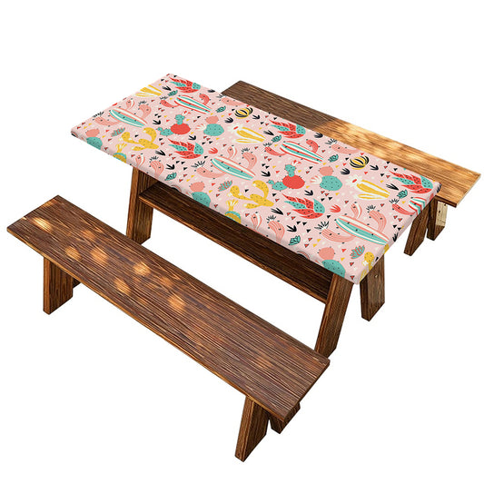 Pastel Cactus And Succulent Print Picnic Table Cover