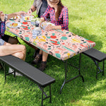 Pastel Cactus And Succulent Print Picnic Table Cover