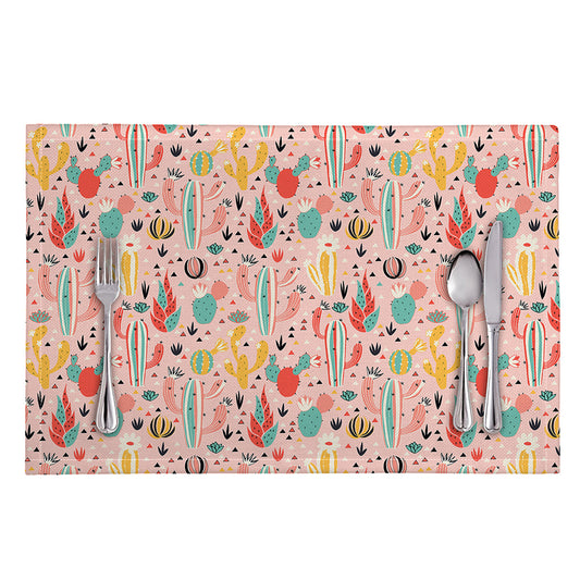 Pastel Cactus And Succulent Print Placemat