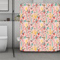 Pastel Cactus And Succulent Print Polyester Shower Curtain