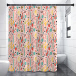 Pastel Cactus And Succulent Print Premium Shower Curtain