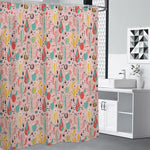Pastel Cactus And Succulent Print Premium Shower Curtain