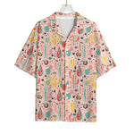 Pastel Cactus And Succulent Print Rayon Hawaiian Shirt