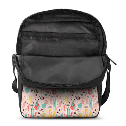 Pastel Cactus And Succulent Print Rectangular Crossbody Bag