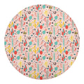 Pastel Cactus And Succulent Print Round Blanket