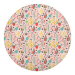 Pastel Cactus And Succulent Print Round Blanket