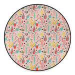 Pastel Cactus And Succulent Print Round Floor Mat